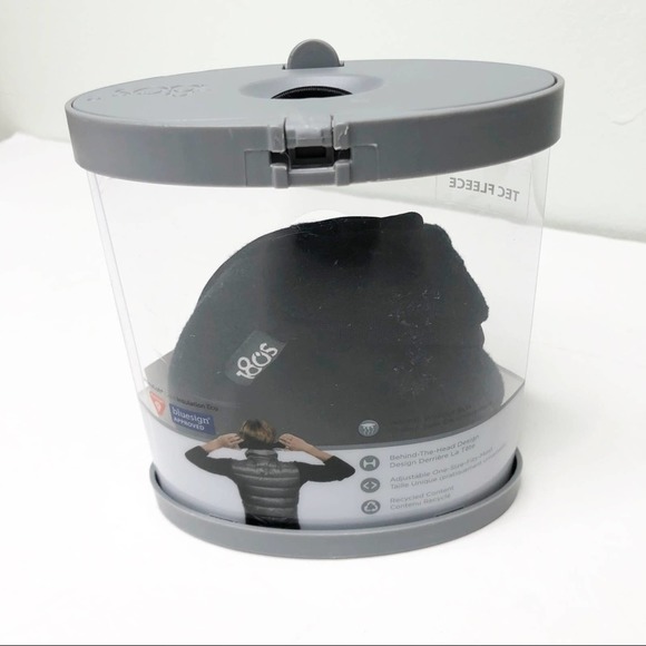 180s NEW Men Tec Fleece Behind The Head Ear Warmer Black One Size Winter Snow - Picture 3 of 15